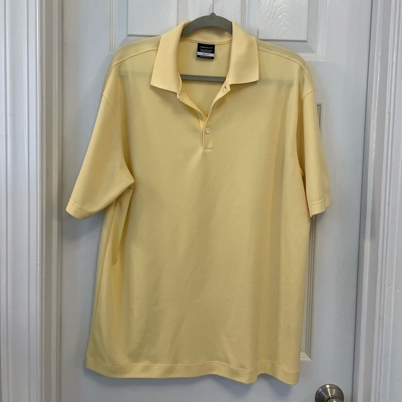 NIKE Men’s Light Yellow dri fit Collared golf Shirt L - Picture 1 of 6